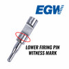 Diagram showing the identifying groove on the Legacy Pointer Series 12 Gauge lower firing pin used to distinguish it from the upper firing pin.