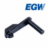 Rear 3/4 view of the EGW Double Stack 9MM Slide Stop with .200" pin, showing the internal contact area where the slide stop engages the magazine follower.