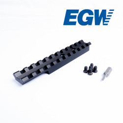 Savage/Stevens 301 12/20 gauge picatinny scope mount rail side view with screws and T10 torx bit