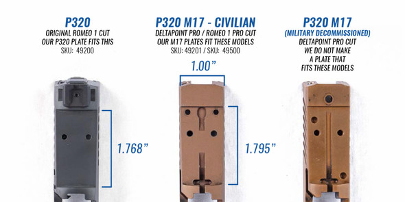 Red Dot Adapter Plate For Sig Sauer P320 RX, X-Five to Vortex Venom (Original Romeo 1 Optics Cut)