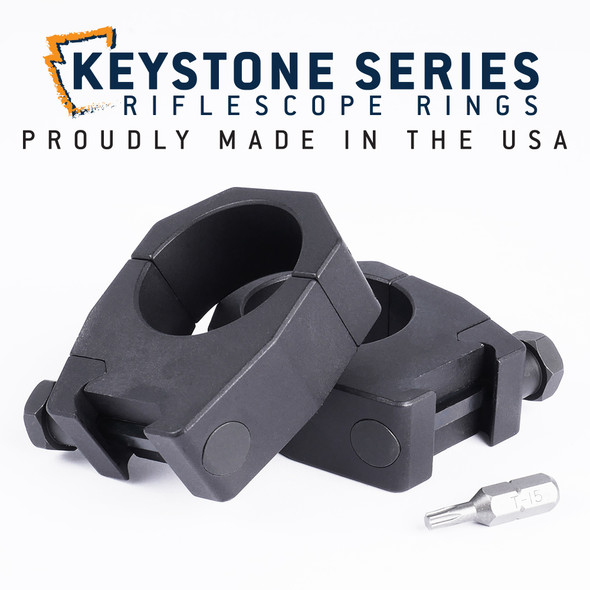 Keystone 34mm Tube Scope Rings - 1.5" Extra High