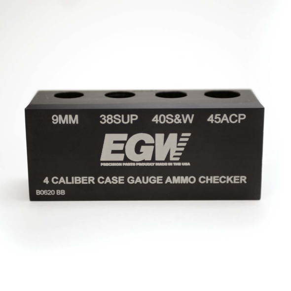 4 Caliber Auto Case Gauge Ammo Checker (9mm, 40 S&W, 45 & 38 calibers) With Cosemetic Blemishes