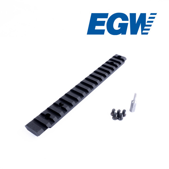 A high-quality, detailed image of the HD Weatherby 307 Long Action 40 MOA Scope Mount, designed for precision optics installation. The mount is expertly machined from domestically sourced 7075 aluminum, ensuring strength, lightweight performance, and durability. Finished with a Type III hardcoat anodizing for superior wear resistance and corrosion protection, this optic mount is built to handle demanding conditions. Proudly made in the USA, the mount’s precision machining is evident in its sleek, clean lines and flawless fit. Ideal for long-range shooters, this mount offers a 40 MOA cant to compensate for bullet drop at extended distances, making it a perfect choice for hunters and marksmen alike. EGW mounts come with a set of screw and a torx bit to fasten them to your receiver.