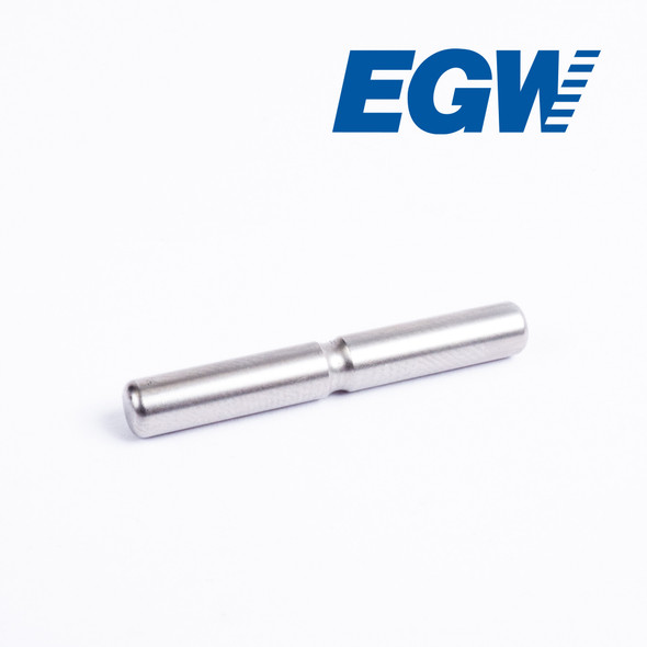 A close-up image showcasing the Stainless Steel Double Stack Mainspring Housing Pin, made in the USA from high-quality materials. The pin features a beautifully polished, smooth finish that enhances its durability and resistance to wear. Its precise machining ensures a perfect fit for double stack 1911/2011 pistols, providing reliable function and a sleek, premium appearance. The image highlights the pin’s superior craftsmanship and the stunning stainless steel finish, making it an ideal upgrade for gun enthusiasts, builders, and gunsmiths looking for top-tier components for their firearm builds.