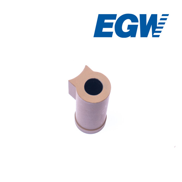 A high-resolution image of the EGW Keyed Reverse Plug for the Springfield Prodigy 4.25", shown from a front and slight side angle. The component features a robust, machined steel body finished in a rugged Coyote Tan Cerakote, offering a matte, non-reflective surface ideal for tactical or custom FDE/two-tone builds. The 1/4" (.250") guide rod hole is clearly visible from the front-facing view, emphasizing its precise engineering. Subtle keying details can be seen along the sides, highlighting its secure, drop-in fit design. The image conveys a solid, high-quality upgrade part built for durability and performance.