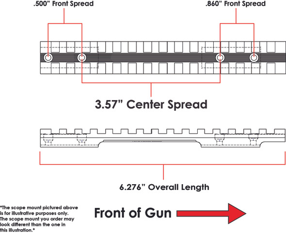HD Howa 1500 Superlite Short Action 20 MOA Picatinny Rail