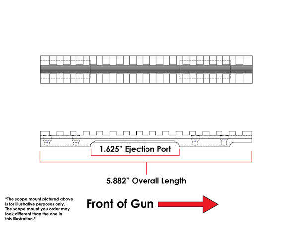 UNDRILLED Savage 93 and Mark II with 1-5/8" Ejection Port Picatinny Rail 0 MOA