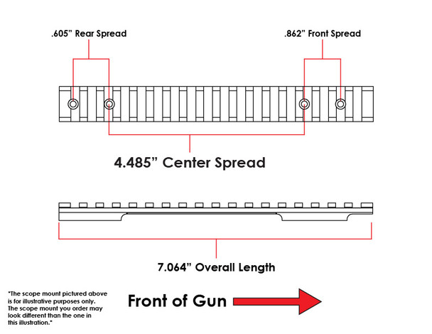 HD Weatherby Mark V (9 Lug Bolt Only) Long Action Picatinny Rail 0 MOA