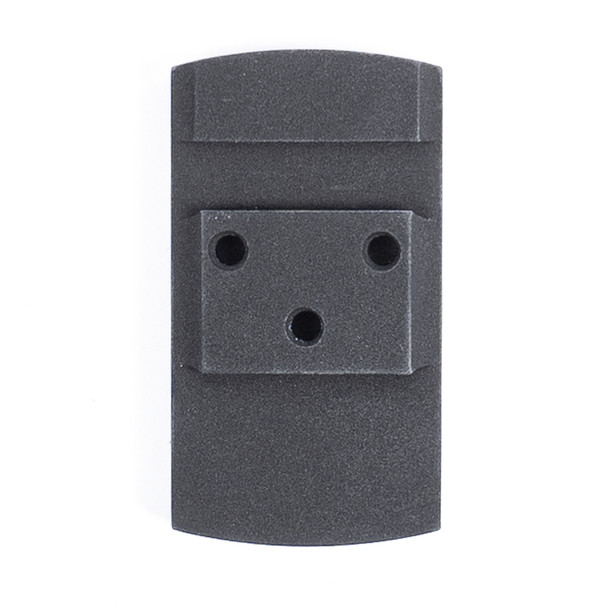 Bottom view of the Ruger Security 9 red dot adapter plate for Vortex Viper and Vortex Venom with screws.