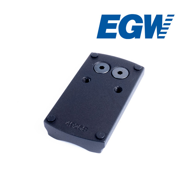 An image highlighting the "Made in USA" engraving on the EGW Red Dot Sight Mount for Browning Hi-Power, with a focus on the high-quality materials used in its construction. The dovetail is machined from steel for long-lasting durability, while the top mount is made from lightweight and strong 6061 aluminum. The image emphasizes the superior craftsmanship and attention to detail, reinforcing the mount’s USA-made quality. This mount offers a solid, secure fit for red dot sights like Vortex Viper/Venom, Burris FastFire, and Docter, making it a premium choice for Browning Hi-Power owners.