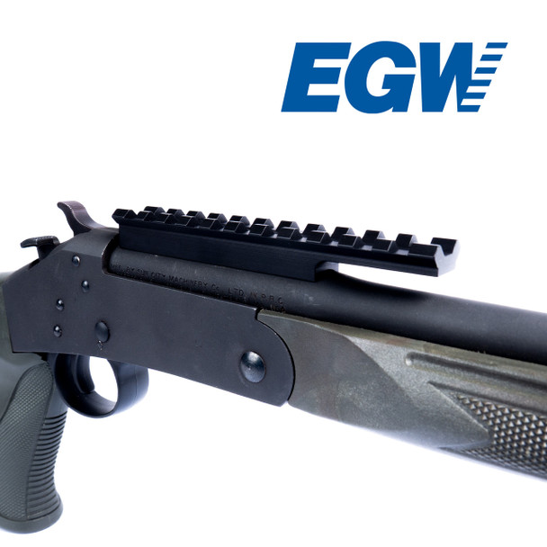 Savage 301 12/20 gauge picatinny scope mount rail mount onto the savage 301 .410 side view.