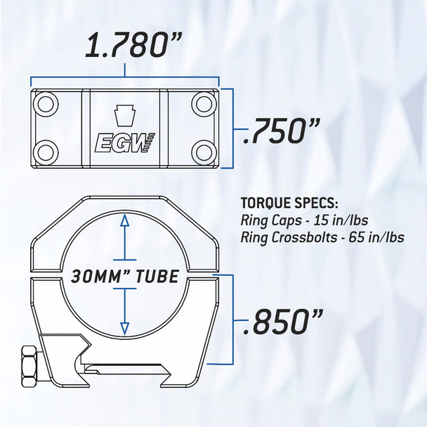 Bargain Bin - EGW Keystone 30mm Low-Profile Scope Rings (.850")
