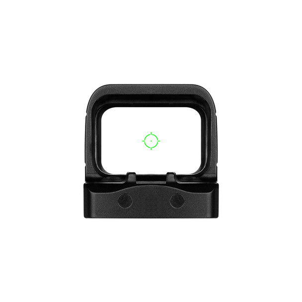 Rear view of the Osight SE RMSc footprint enclosed green dot sight, highlighting the large optic window and rear housing.