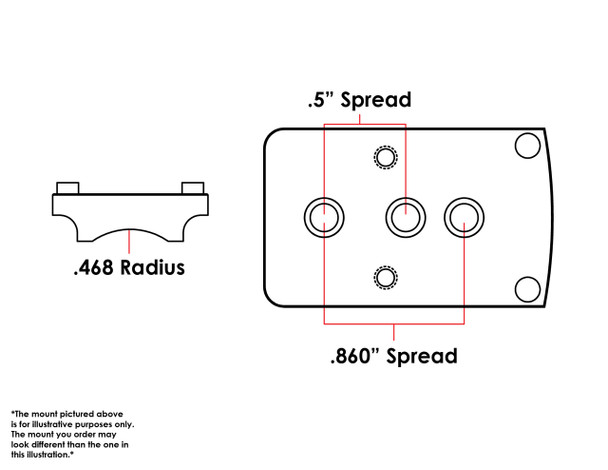 Low Profile RMR / SRO & Holosun 407C / 507C Mount for .500" Radius Muzzleloaders