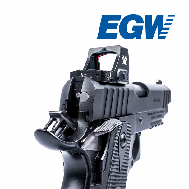 10350 EGW Practical Extractor for Girsan 2311 pistols shown in a 3/4 front product view on a clean white background. Precision-machined from solid steel for improved durability, reliability, and consistent extraction performance. Engineered as a high-quality replacement extractor for Girsan 2311 handguns, delivering dependable function for competition, duty, and everyday shooting applications.