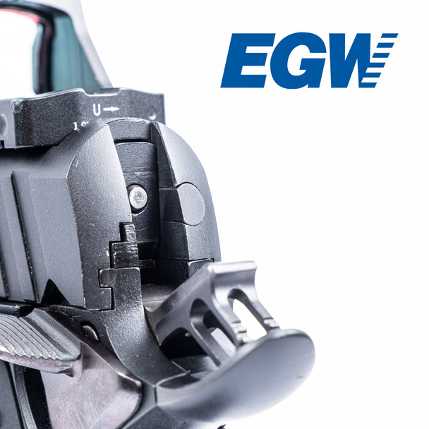 10350 EGW Practical Extractor for Girsan 2311 pistols shown in a 3/4 front product view on a clean white background. Precision-machined from solid steel for improved durability, reliability, and consistent extraction performance. Engineered as a high-quality replacement extractor for Girsan 2311 handguns, delivering dependable function for competition, duty, and everyday shooting applications.