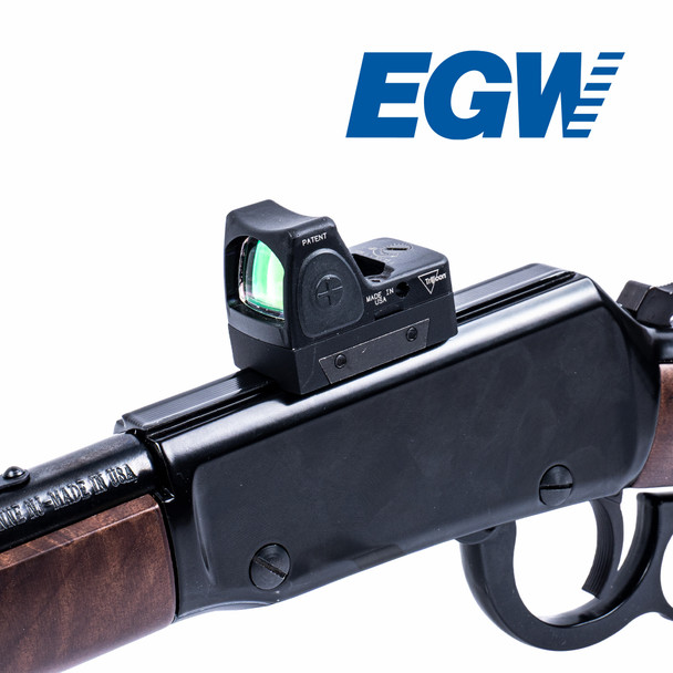 Right-side view of the Henry H001 receiver showing the RMR/SRO and 407C/507C footprint sight mount installed with a compatible red dot optic.
