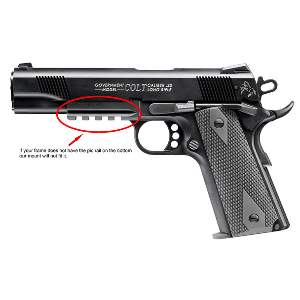 EGW Sight Mount for Colt 1911 .22LR Rail Gun Made by Walther (fits Burris FastFire, Docter, Viridian RFX25)