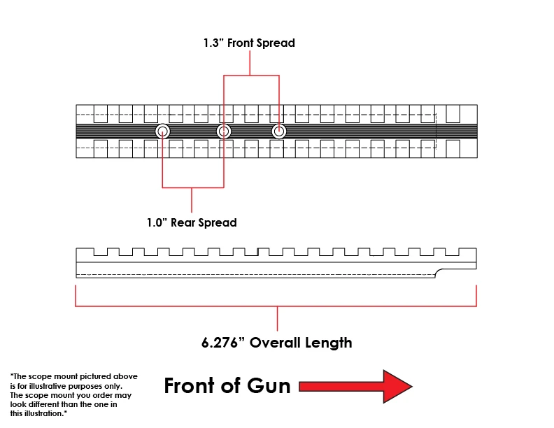 EGW NEF/H&R Handi Rifle Picatinny Rail Scope Mount 0 MOA Ambidextrous-img-1