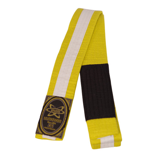 Sphere Youth Yellow and White Jiu Jitsu Belt