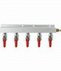 Gas Manifold Solid - 5 Way with 1/4" MFL and Check Valve, Yeast, Brewing Malt