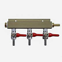 Gas Manifold Solid - 3 Way with 1/4" MFL and Check Valve, Yeast, Brewing Malt