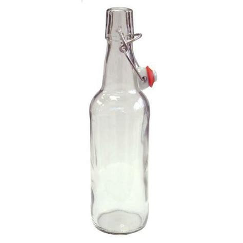 Used 375mL Flip-top Wine Bottles Clear, Yeast, Brewing Malt