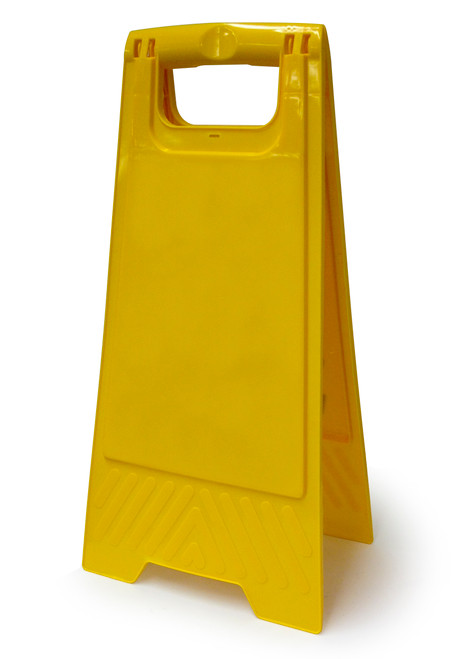 Blank Yellow A-Frame 300mm x 600mm high plastic floor stand