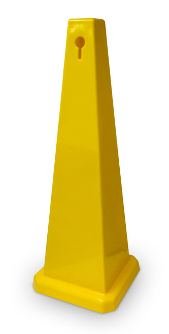 Floor Cone Blank 320mm base x 900mm high 4 sided Yellow plastic