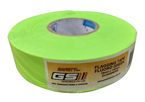 Flagging Tape Fluoro GREEN 25mm x 100m