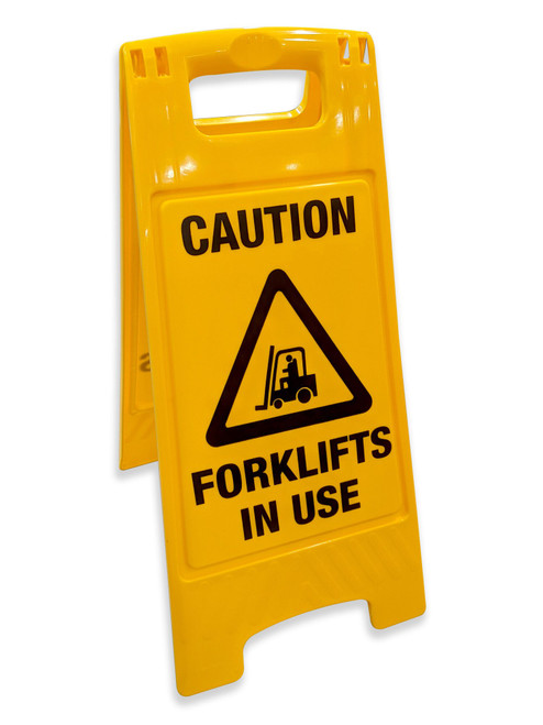 FORKLIFT IN USE A-Frame 300mm x 600mm plastic double sided