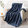 Fleece Blanket - Thick Warm Blankets for Winter, Reversible Soft & Cozy Fluffy Throw Blanket for Couch and Bed (Navy Blue, 50" X 60")
