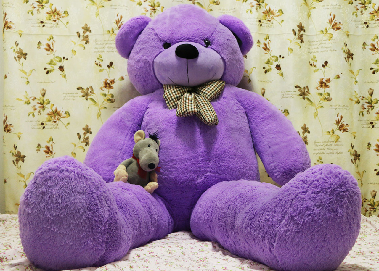 78“ Giant Purple Teddy Bear, 6.5 ft Full Stuffed Toy