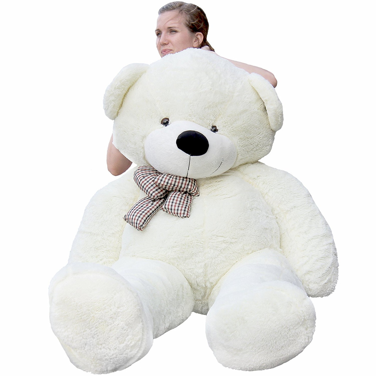 A perfect 78'' white teddy bear that will melt your heart!