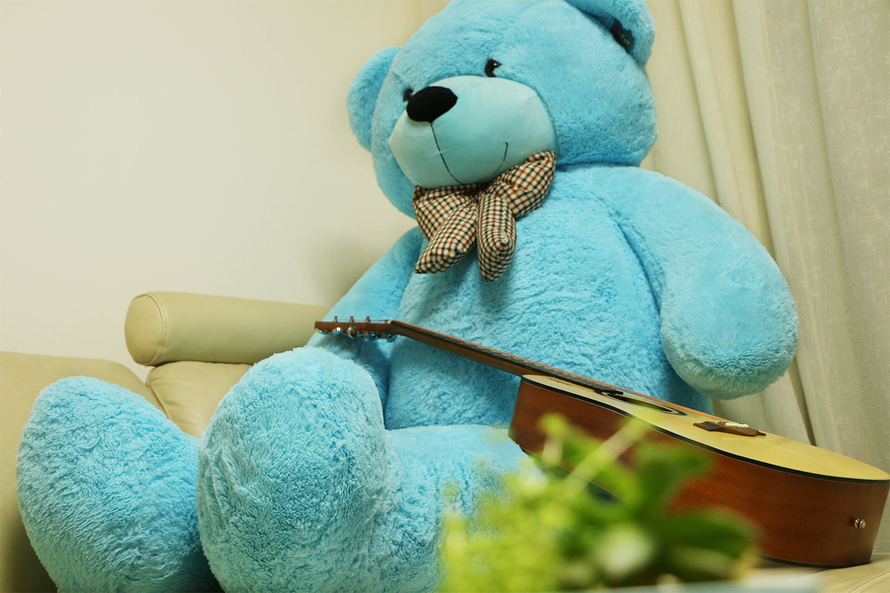 giant blue teddy bear