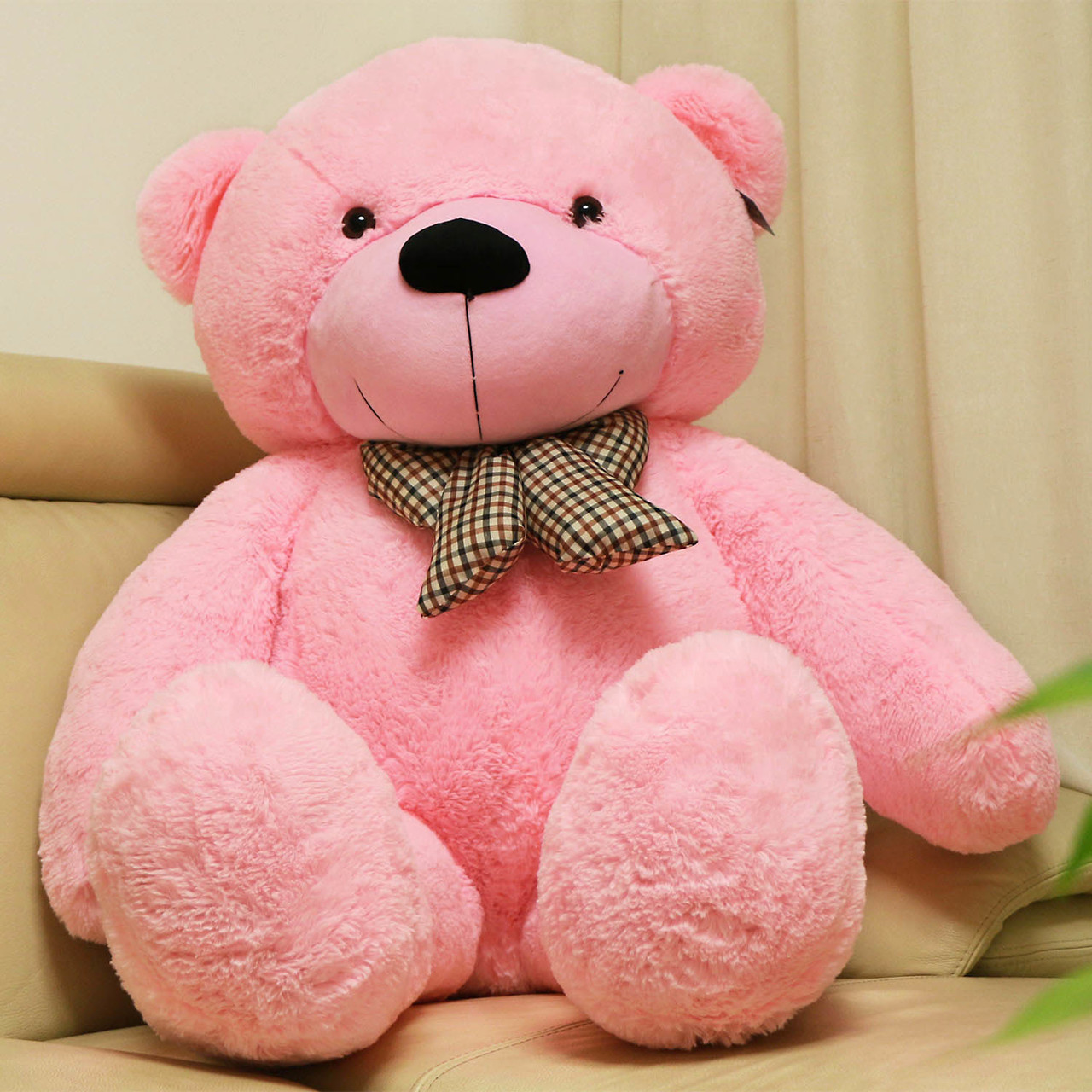 big pink stuffed animal