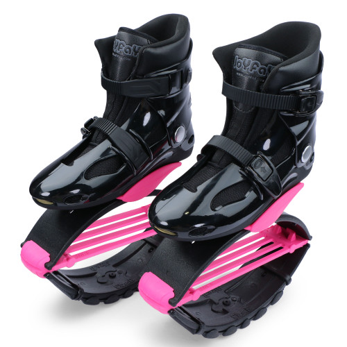 JOYFAY Black/Pink Jumping Shoes with 4 Tension Springs - Jump Shoes for Athletes and Heavier Users (L,XL, XXL)