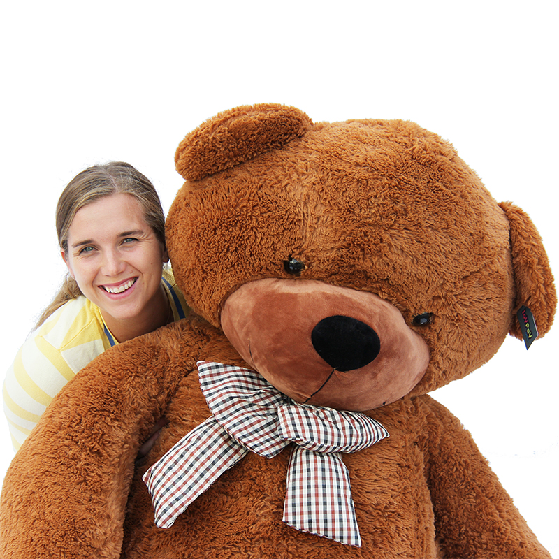 Joyfay Teddy Bear Large Plush Toy CE Giant 63" 160cm Dark Brown Valentine Gift 