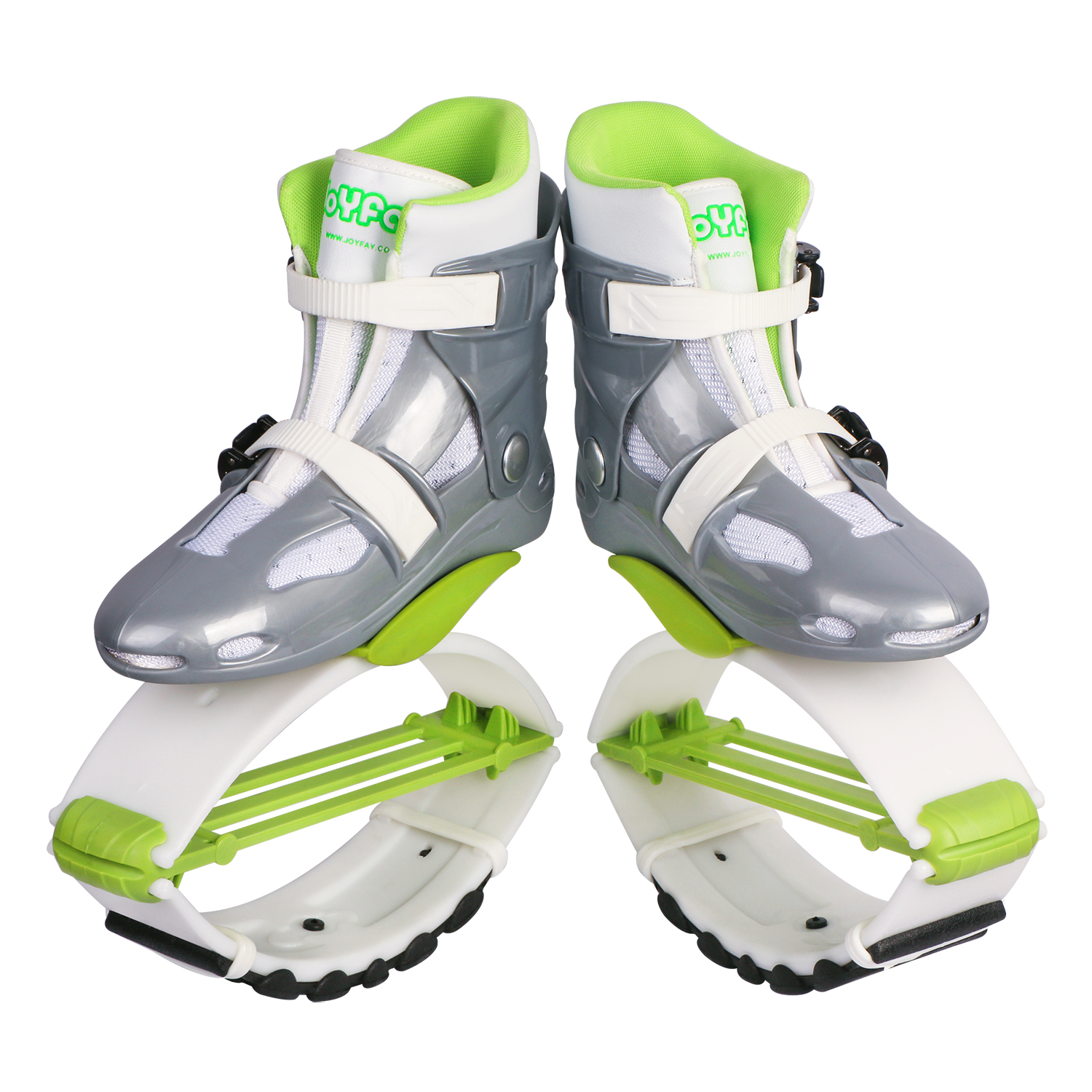 JOYFAY White and Green Jumping Shoes 