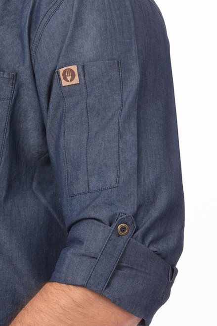 Indigo Blue Detroit Long Sleeve Denim Shirt