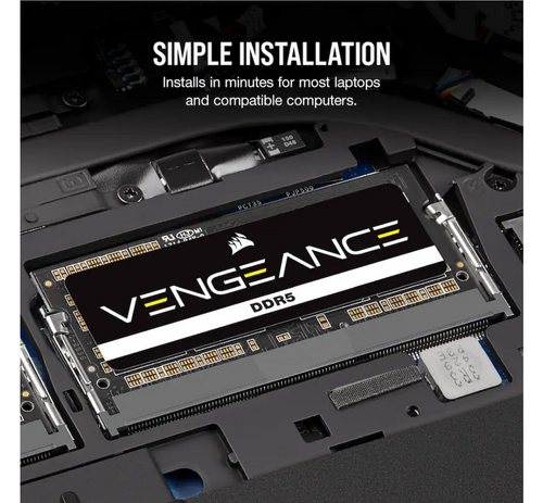 CORSAIR - VENGEANCE 16GB (1x16GB) DDR5 5600MHz C48 SODIMM Desktop Memory - Black