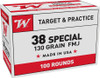 Winchester Target 38 Spl. 130gr FMJ #USA38SPVP 100 Rounds