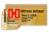 Hornady Critical Defense Ammunition 9mm Luger 115 Grain FTX Box of 25 #90250
