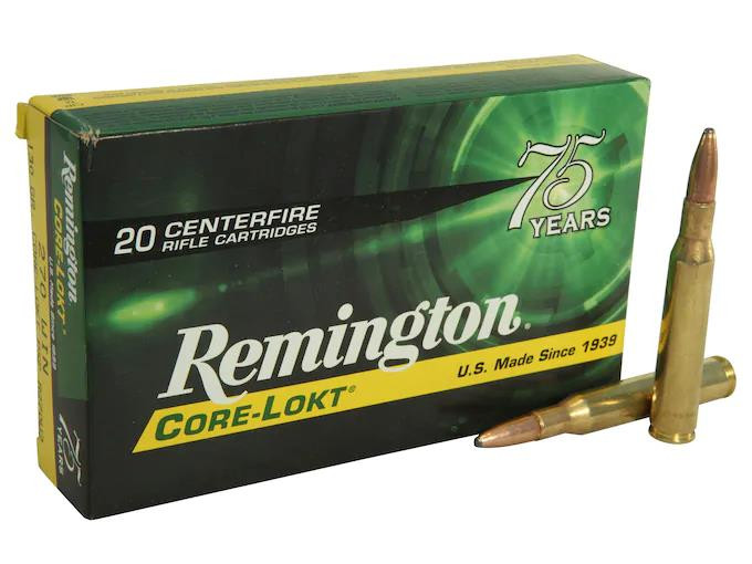 Remington Core-Lokt Ammunition 270 Winchester 130 Grain Core-Lokt Pointed Soft Point Box of 20 #27808