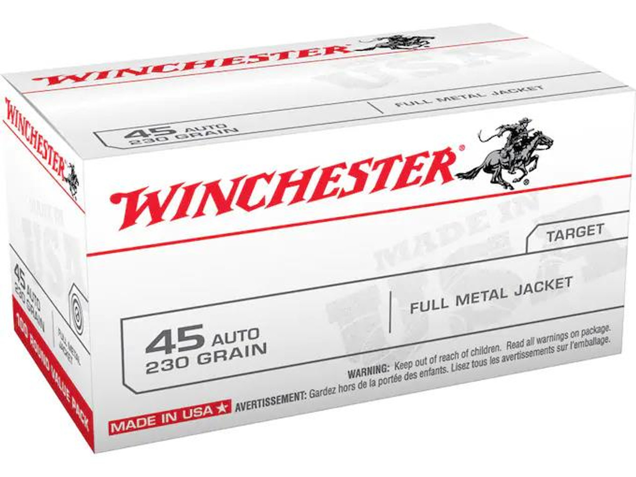 Winchester USA .45 ACP 230 gr FMJ 100 rds.