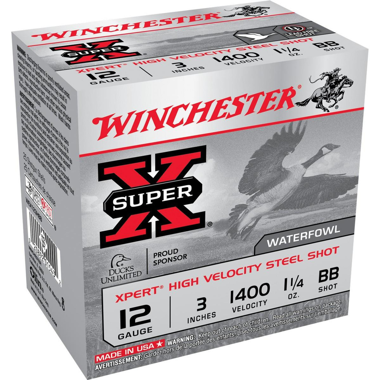 Winchester Xpert High Velocity Ammunition 12 Gauge 3" 1-1/4 BB Non-Toxic Steel Shot