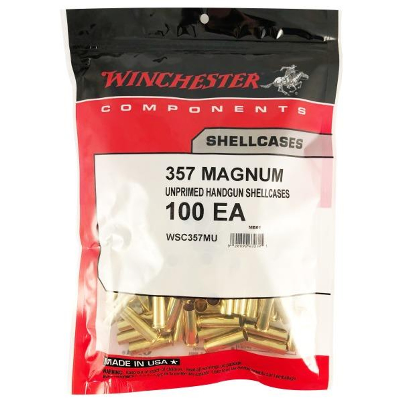Winchester Unprimed Brass 357 Magnum Bag 0f 100