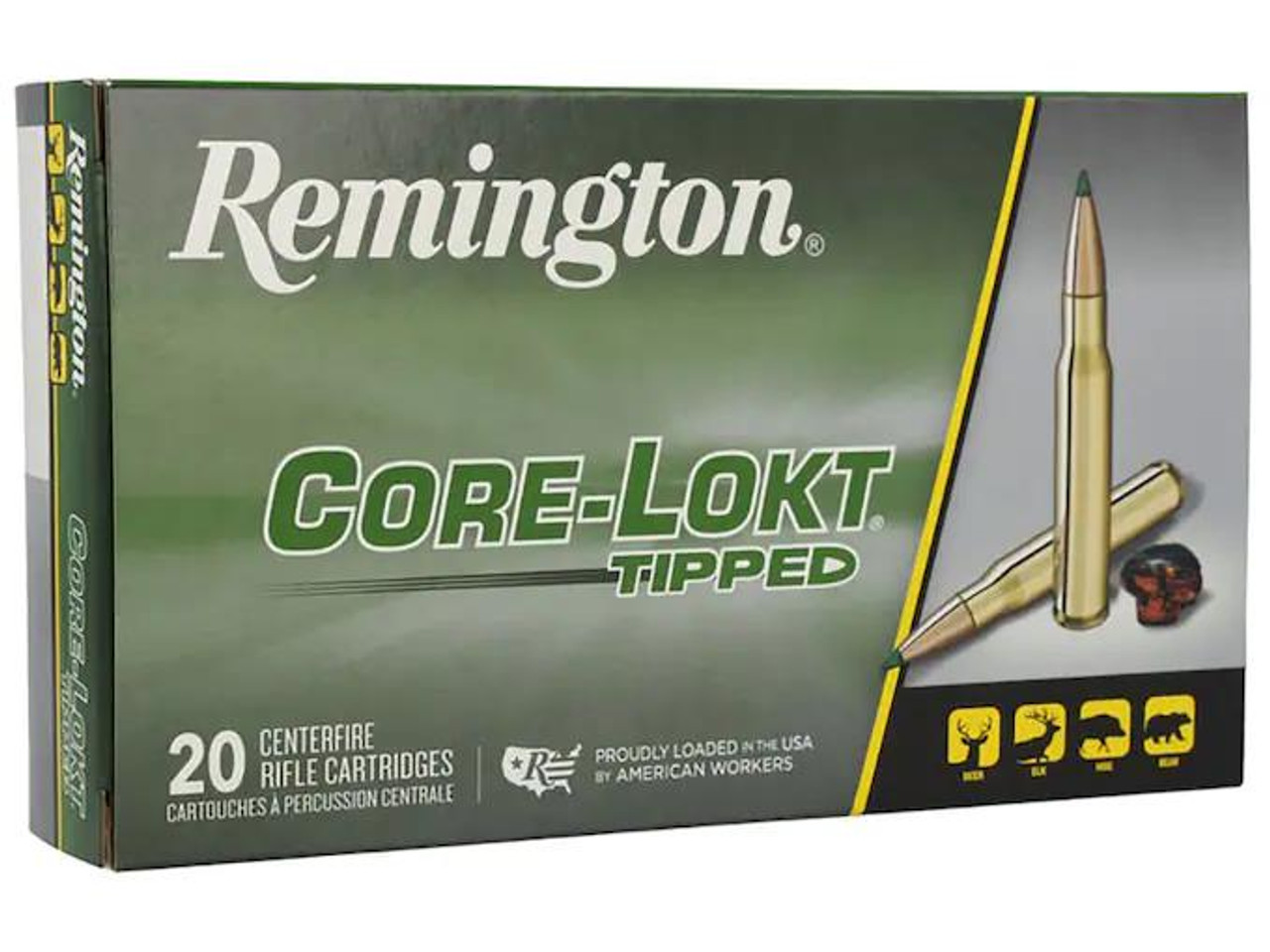 Remington Core-Lokt Tipped Ammunition 30-06 Springfield 180 Grain Polymer Tip Box of 20