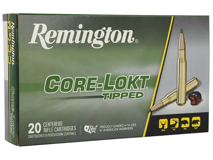 Remington Core-Lokt Tipped Ammunition 30-06 Springfield 165 Grain Polymer Tip Box of 20