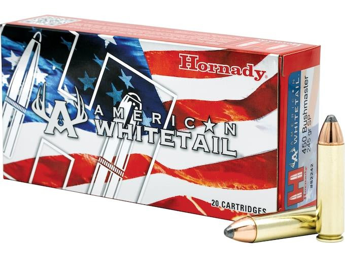 Hornady American Whitetail Ammunition 450 Bushmaster 245 Grain Interlock Spire Point Box of 20